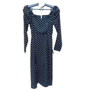 NWT Lulus Charmed and Classy Polka Dot Midi Dress XS
